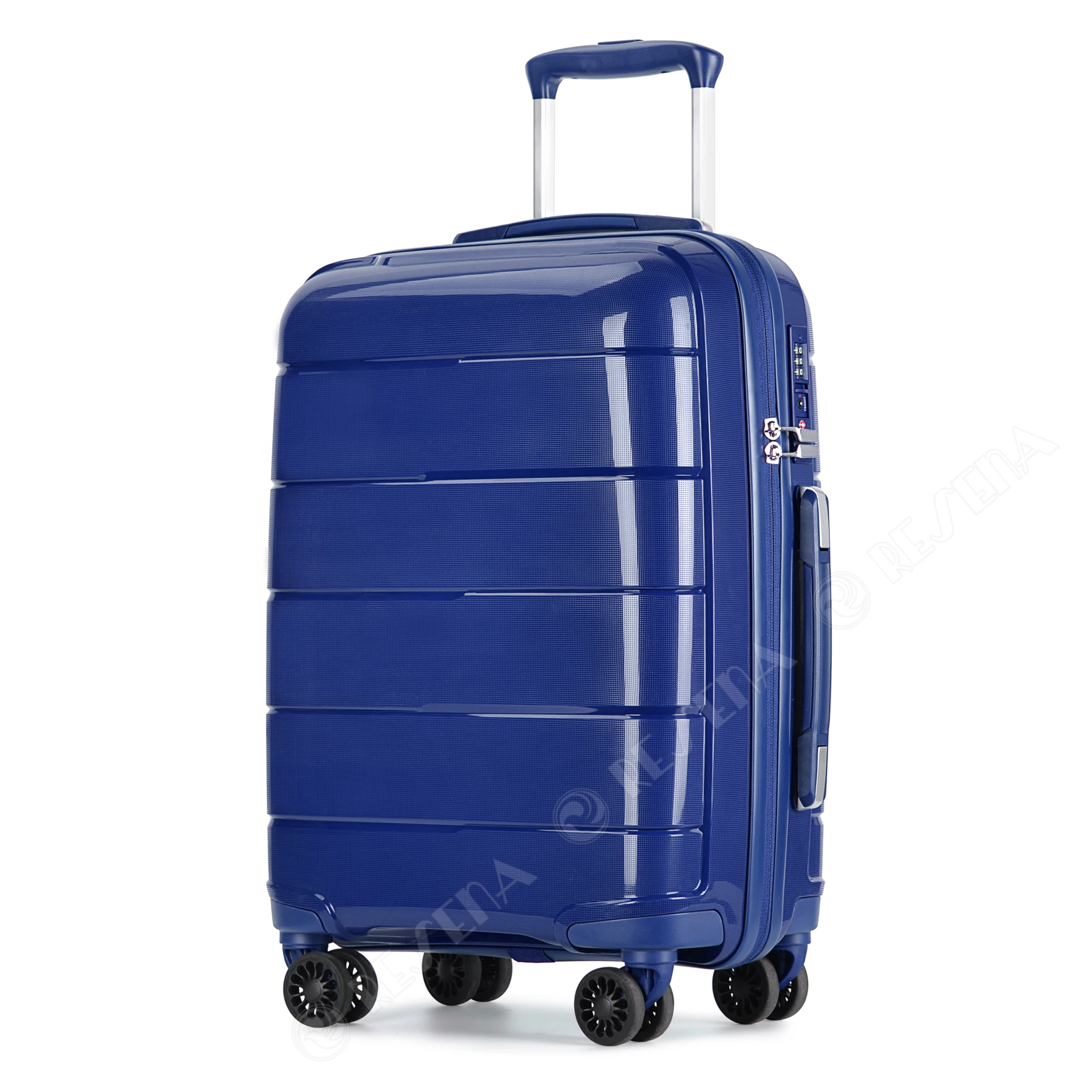 Resena Colorful 100% PP Hard shell Travel Suitcase Sets 3 Pcs PP Hardside Luggage 20 24 28 inch PP trolley luggage Sets
