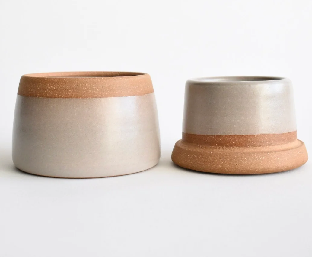 French Butter Crock Pottery Unique Design French Ceramic Butter Dish/Keeper allowing keeping butter at room temperature