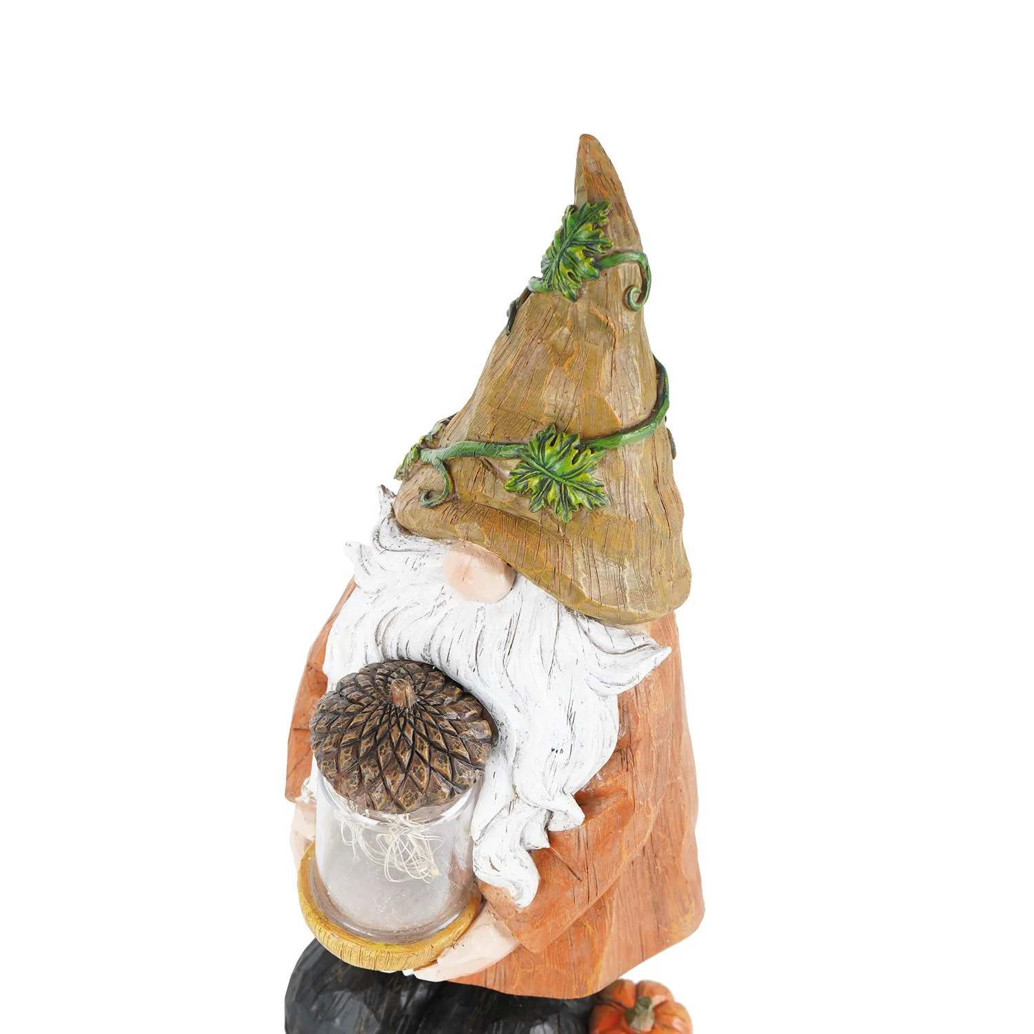 Garden Gnome Statue Harvest Gnome Figurine with Fruit Pine Cone on Hand for Fall Harvest Party House