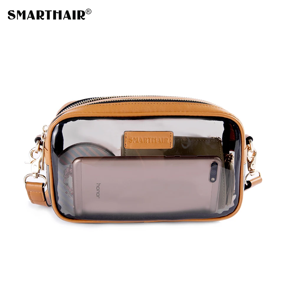 
SMARTHAIR ladies fashion women luxury designers Transparent Lady Clear Window handbag Cosmetic Makeup bag Sets logo 
