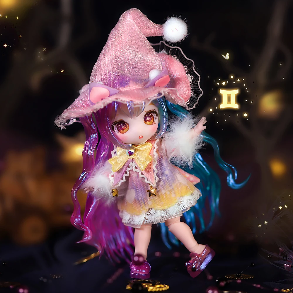 DBS ABS Material 13 cm mini bjd dolls 35 ball jointed dolls changeable eyeballs wigs for kids diy toys