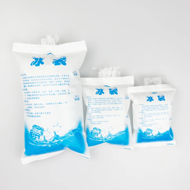 Food delivery custom insulated injecting water fresh cooler dry cold gel bag ice packs