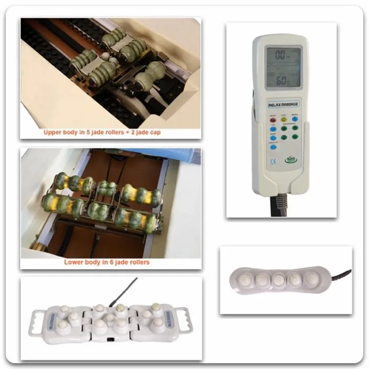 Hot Selling uga best Korea chiropractic far infrared red light massage table electric thermal therapy massage jade roller bed