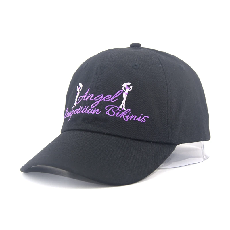Custom cheap 6 panel design your own logo embellished dad hat distressed denim dad hat