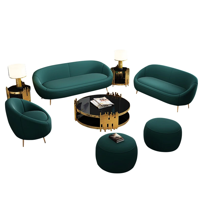 2022 Новое поступление современный дизайн Роскошная мебель для гостиной маленькая квартира кривая 1 2 3 местный диван комплект с журнальным столиком