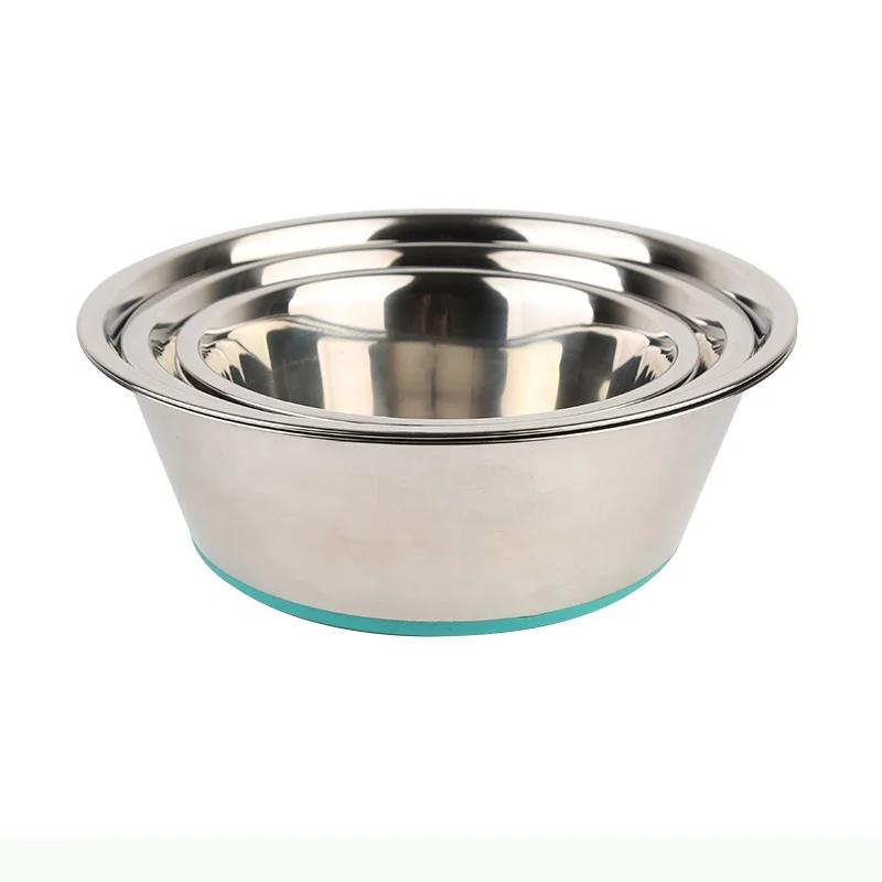 Non Slip Stainless Steel Dog Bowl With Rubber Base Stainless Steel Pet Food Drinking Bowl Dish