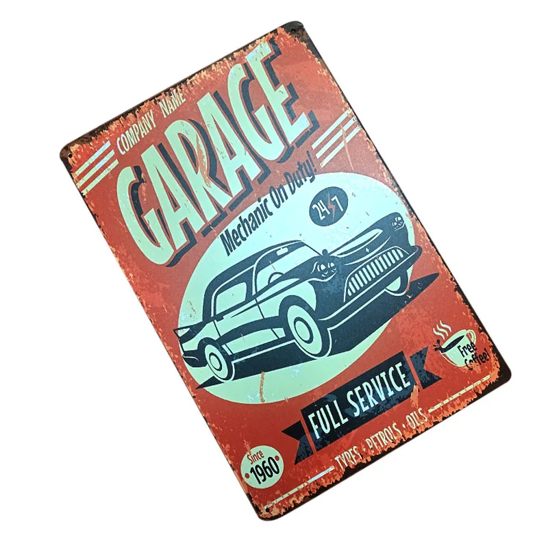 custom logo antique retro metal plate vintage style wall decoration retro art kitchen bar decoration metal tin signs