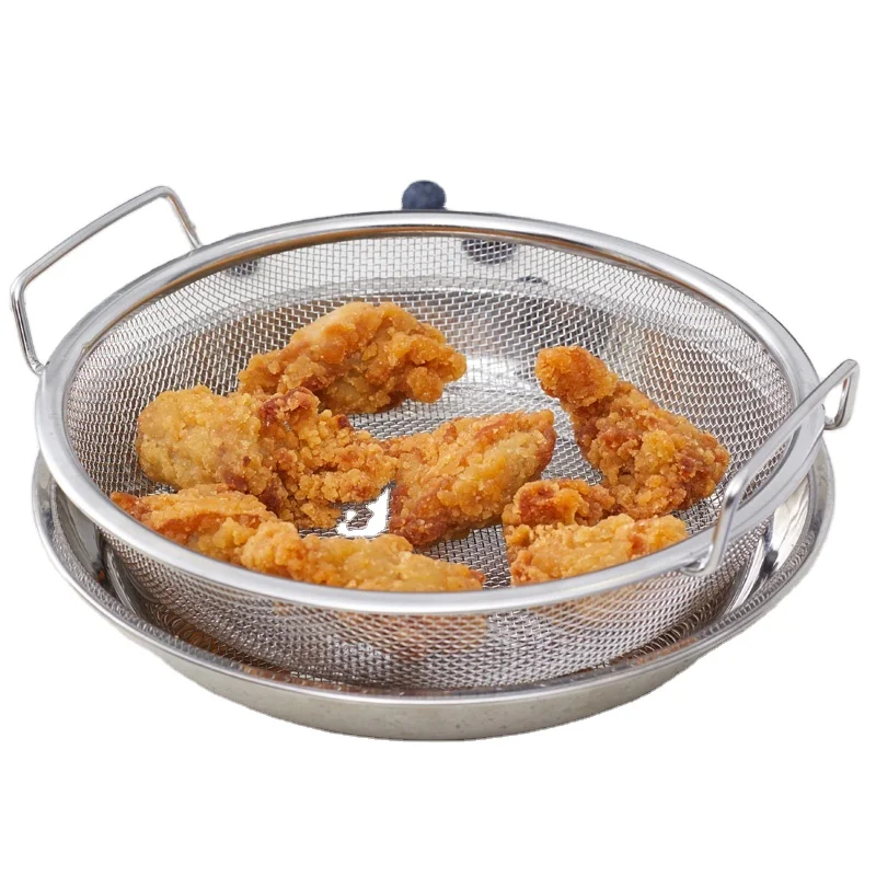 Round Deep Fryer Basket Chips Basket For Fry Food Mini Deep Fry Serving Oil Residue Filtration