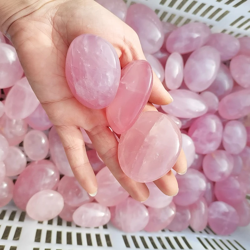 High Quality Natural Rose Quartz Crystal Tumble for sales Rose Quartz Tumbled Stone