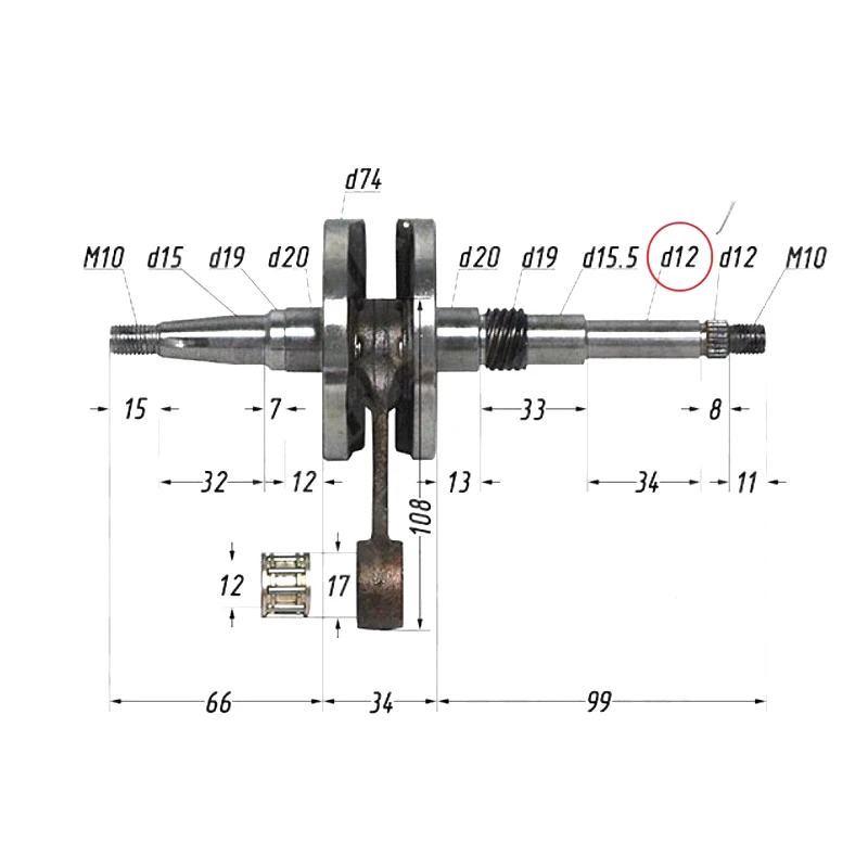 SK-CR017 motorcycle parts scooter parts Crankshaft DIO AF18 for honda engine parts in Stock