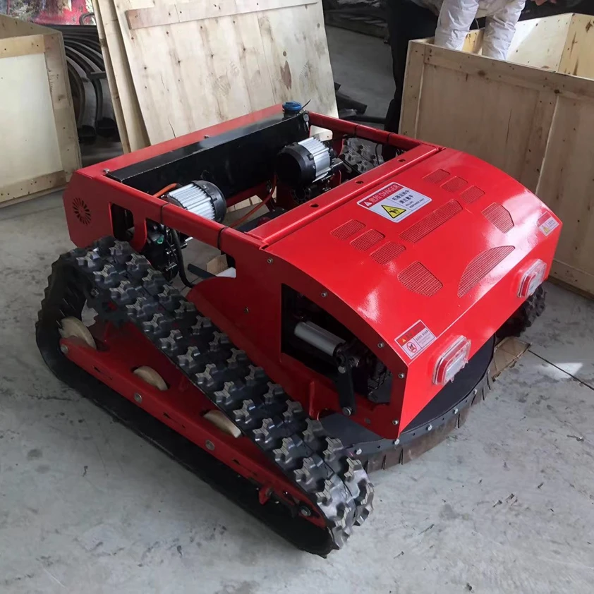 Remote Control Lawn Mower with Camera RC Crawler Slope Mowing Machine Tracked Radio Controlled Robotic Grass Cutter