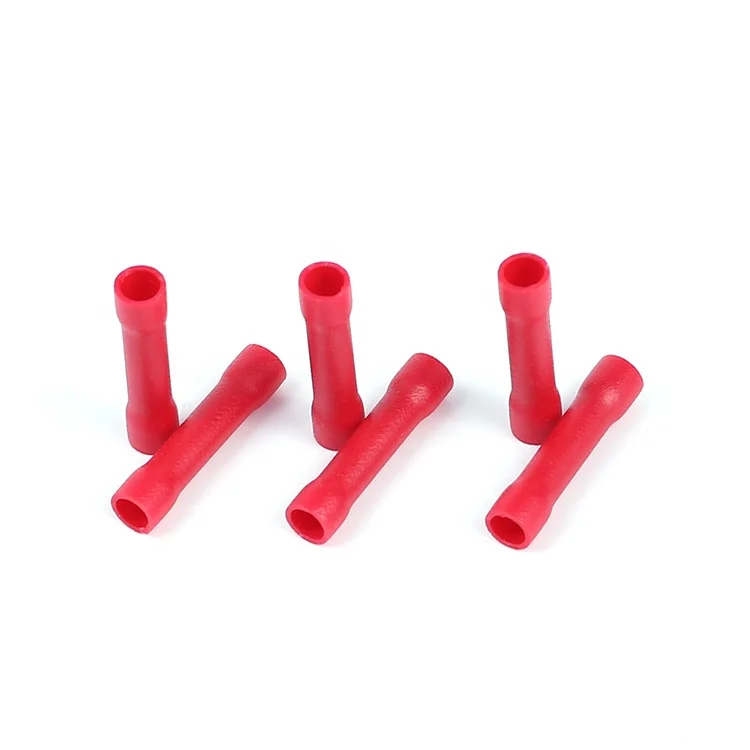 BV8 6-10mm Red Electrical Vinyl Insulated Crimping Wire Splice  Insulated Solderless Terminals Butt and Parallel Connectors
