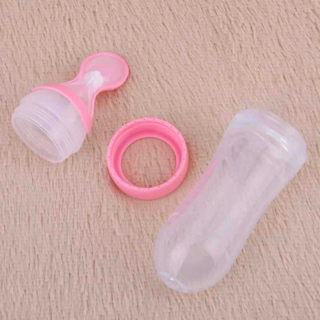 
Eco friendly Silicone Baby Squeeze Feeding Bottle with Spoon 