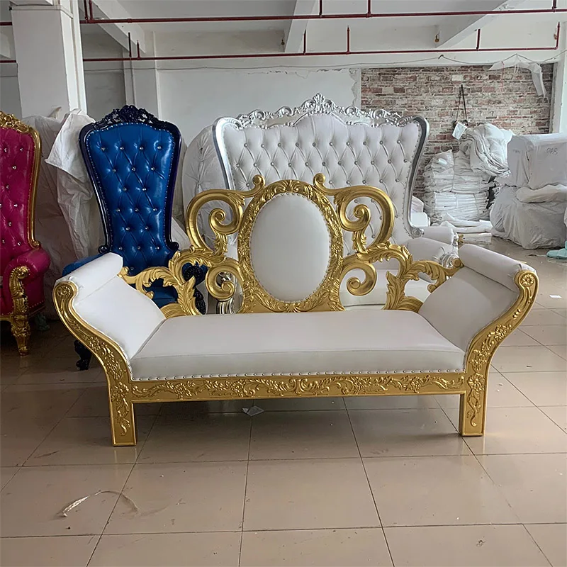 Wed King And Queen Thrown Chair Resin Gold White Wedding Throne Chair Louis Love Sea King Chairs For Events Bride And Groomg