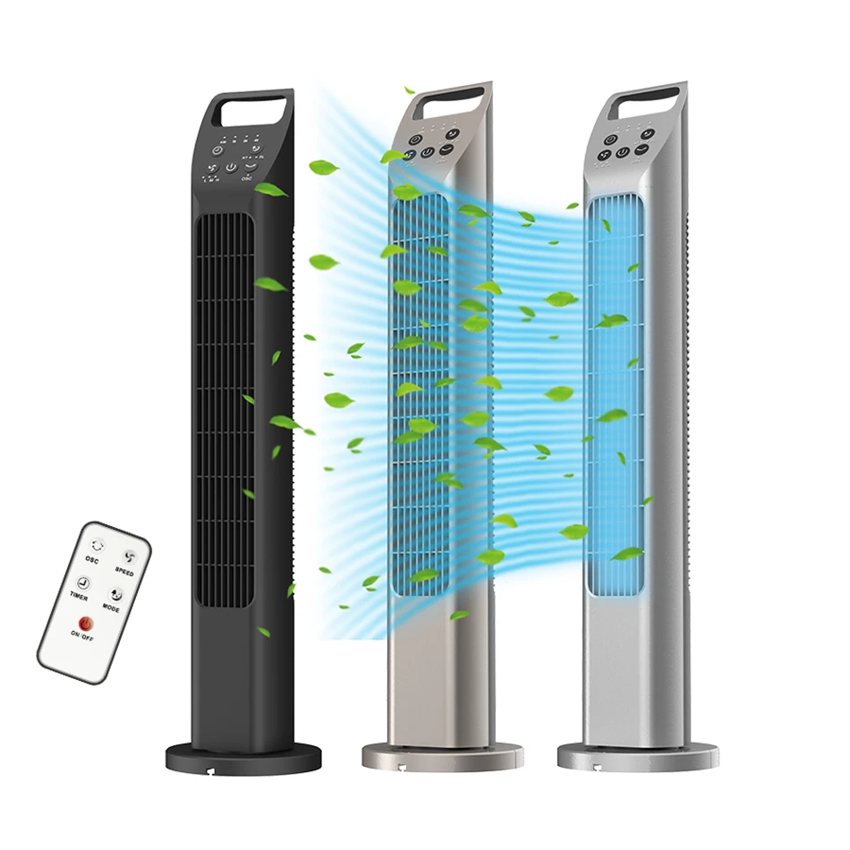 Cheap bladeless fans air cooling standing tower fan with remote control tower & pedestal fans