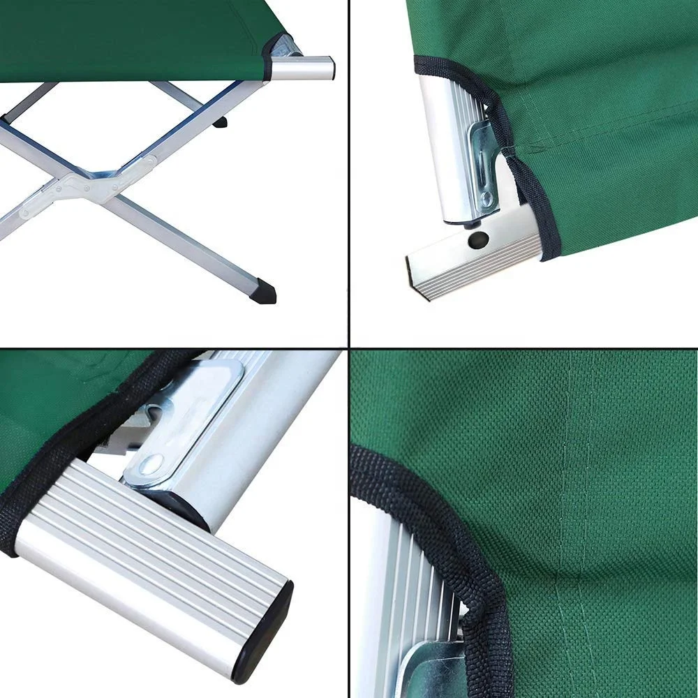 Outdoor camp bed oxford collapsible army military folding cot hiking sleeping bed for camping