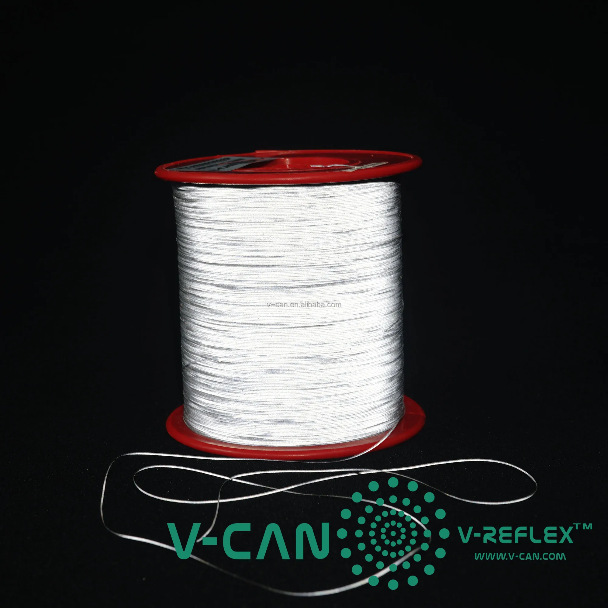 Double Side Reflective Yarn for Rope Grey Reflective Bright White Good Tensile Strength Reflective Thread Yarn