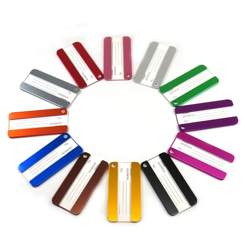 Best Selling Durable Custom Blank Aluminum Luggage Tags Engraved Personalized  Metal Luggage Tag Strap Loop