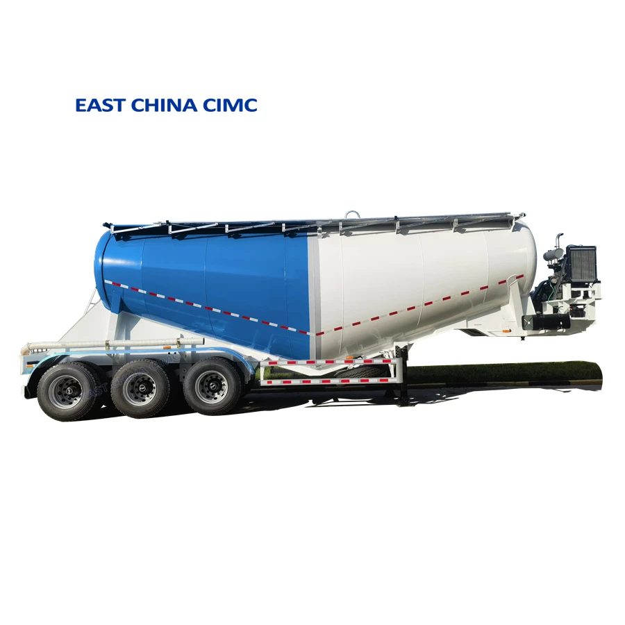 Tri Axles 30Tons 40cbm V Type Dry Bulker Cement Silo Tank Trailer With Air Compressor