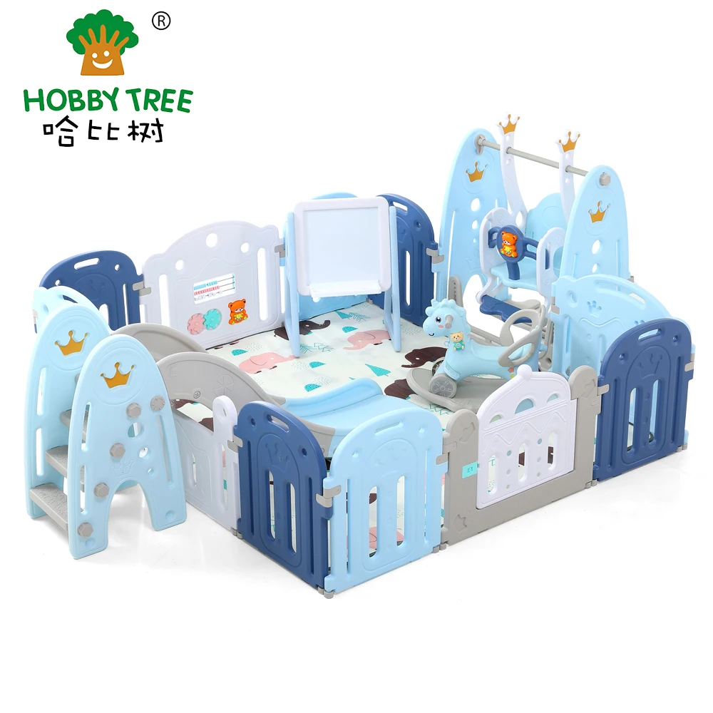 New crown style indoor kid play gard fence baby safety plastic baby playpen