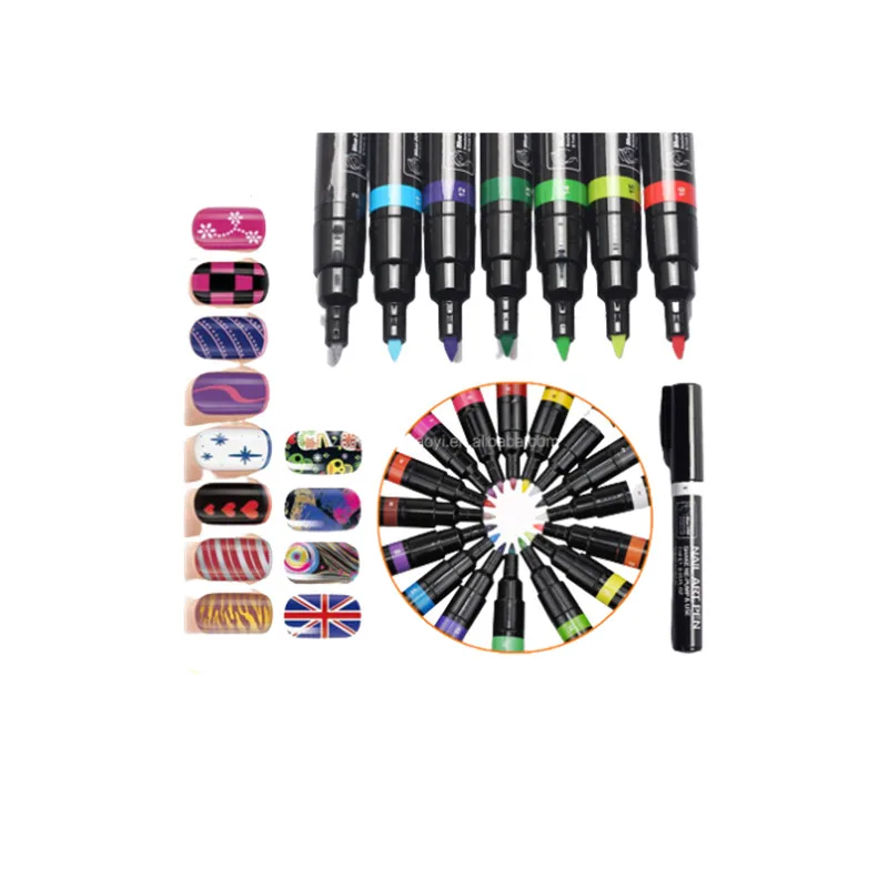 16 Color Nail Art Pen Painting Polish Dot Drawing UV Gel Design Manicure Acrylic Paint Beauty Tools Decorations