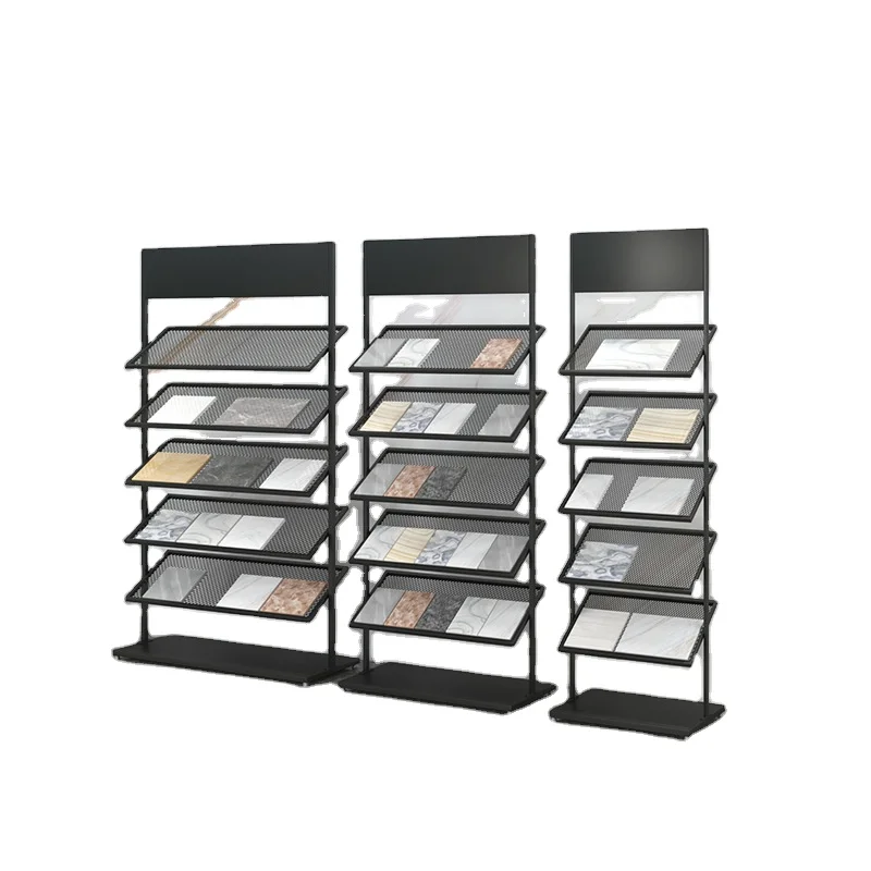 Custom Glazed Slab Tile Display Racks For Marble Slabs, Manufacturer Direct Sales Rock Tile Display Rack