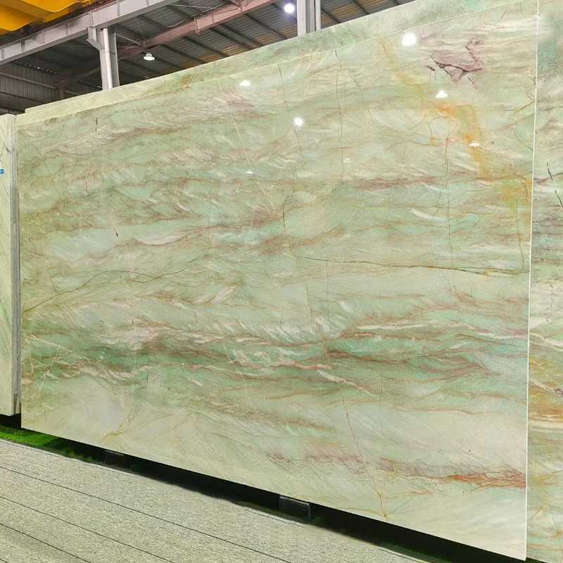 AST natural stone interior wall decoration tiles Gaya green marble big slab for home