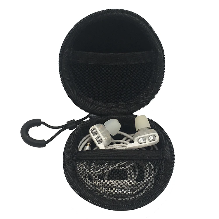 
Custom Logo Small Round Storage Earphone Earbuds Cases Portable Earphone Carrying Case 