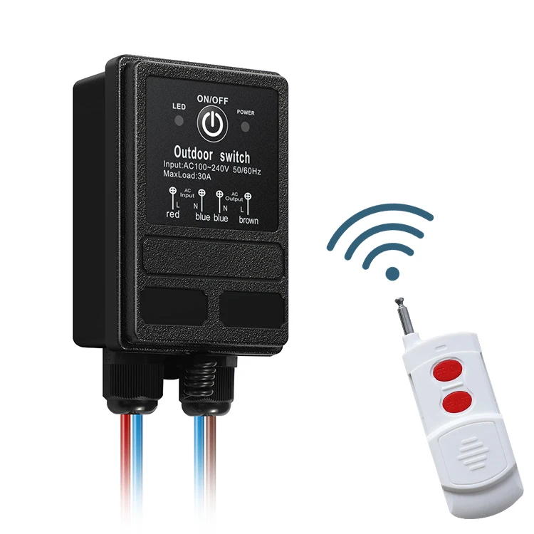 long range 40a ac circuit breaker controller,outdoor water proof 220v wireless remote control switch for waste disposer light