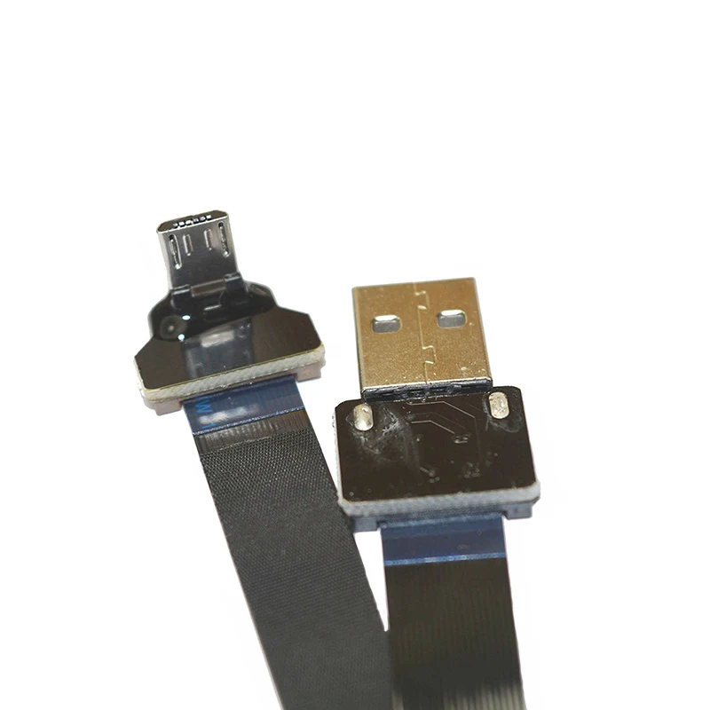 Ultra Flat Thin Super Soft Fpv USB Cable Right Angled Male Micro USB to USB a Type C FFC Flexible Ribbon Cable