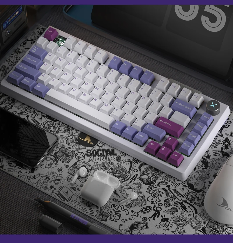 Hot Sale Top 75 81 Keys Gaming Keyboard Wireless 2.4G Mechanical Keyboards hot swap RGB kb for professional gamers PBT keycaps