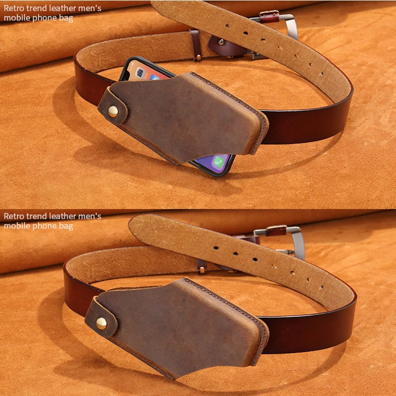 Vintage Men Leather Phone Case Belt Clip Holster Pouch Case genuine leather cell phone holster