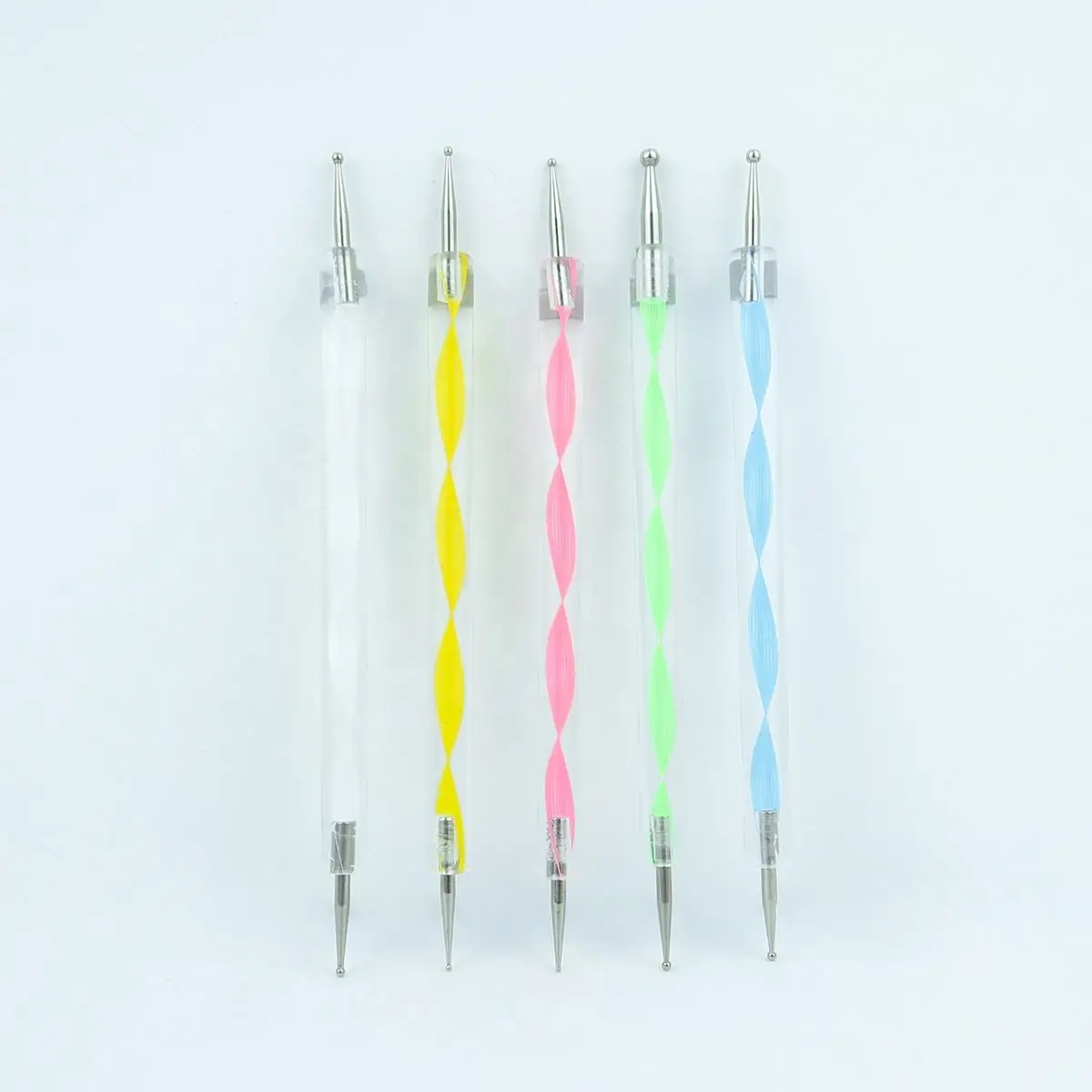 5pcs/set Double-edged Plastic Nail Art Dotting Pen Art Nail Tools Nail Drawing Flower Pen&Drill Point Pen