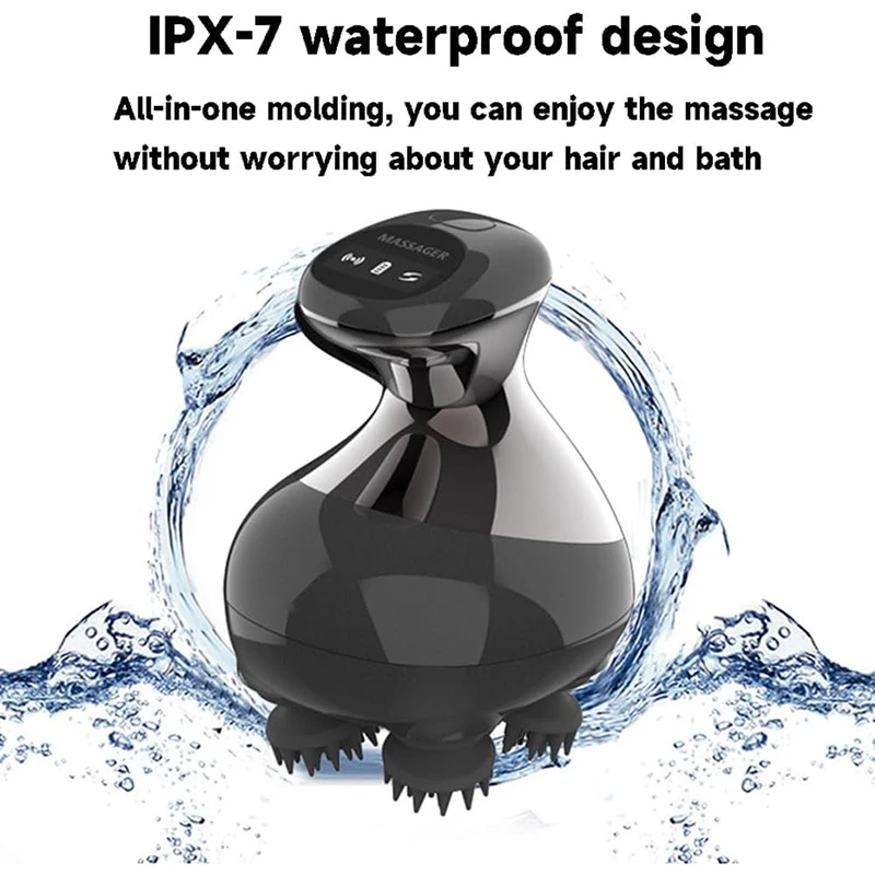 Rechargeable Waterproof Handheld Massager for Deep Clean and Stress Relief Scalp Massager