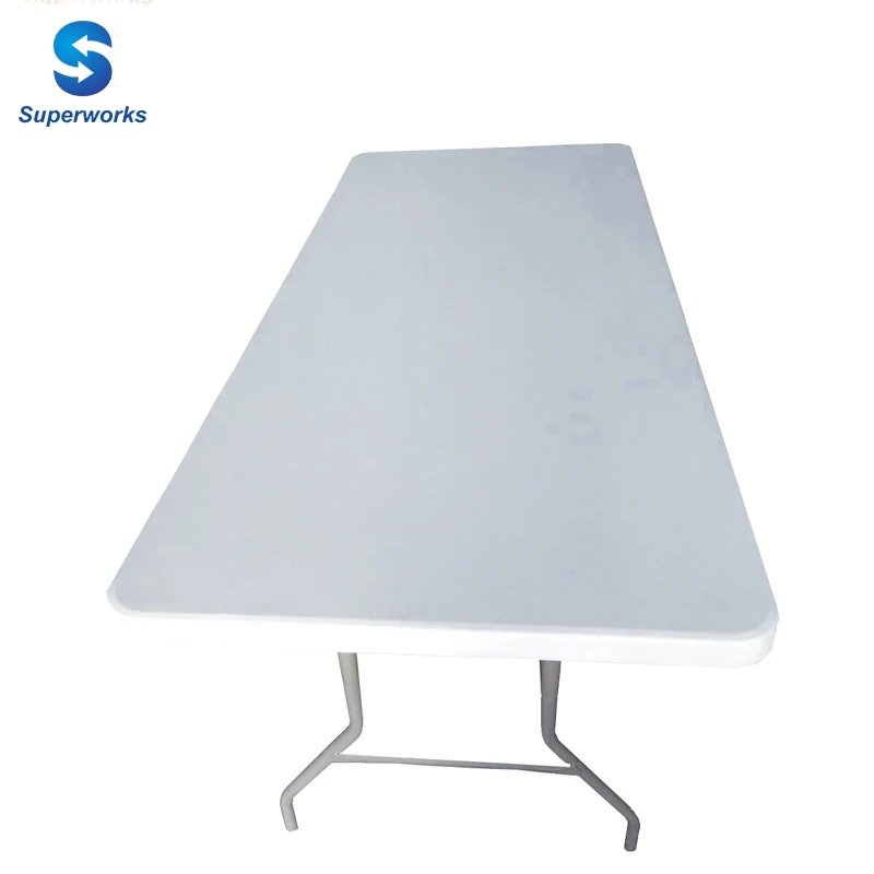 Folding Table, Indoor Outdoor Heavy Duty Portable Folding Square Plastic Dining Table w/Handle, Lock for Picnic, Party, Camping