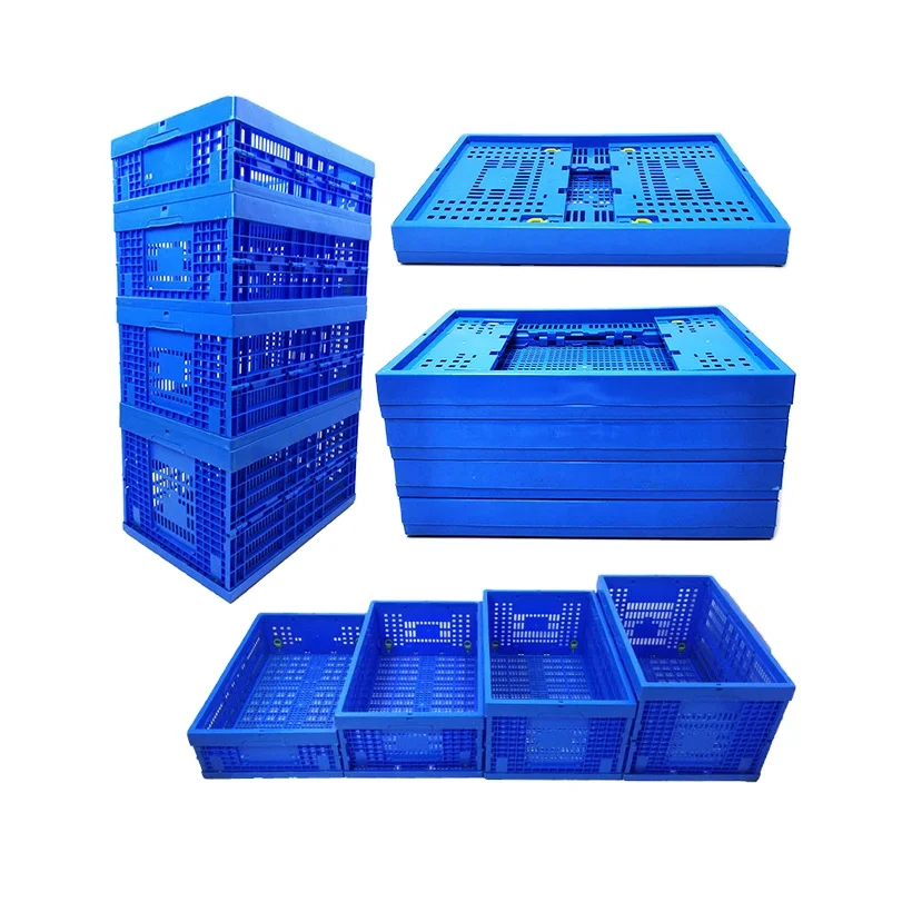 Food grade fruit and vegetable storage clear collapsible and folding crate
