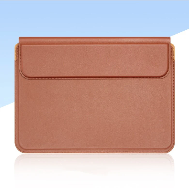 For Macbook 13'  Leather Sleeve With Stand Holder Easy Carry Case Bag
