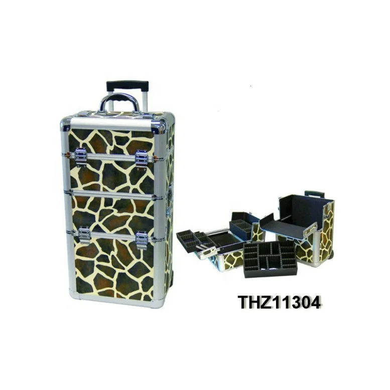 new design cosmetic trolley with giraffe pattern as skin From Nanhai,Foshan,Guangdong,China