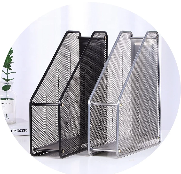 Single Vertical Compartments Office Desk Organizer Mesh Document Magazine File Holder