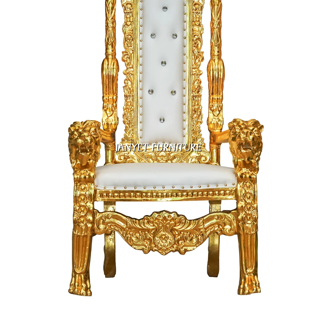 Big Lots gold high back henry king lion throne chair