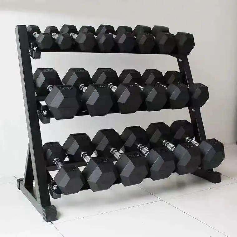 Wholesale Custom 10Kg 25 Kg 50 Lbs Rubber Coated Encased Cast Iron Stainless Gym Weights Hdumbbells Set Hex Hdumbbell