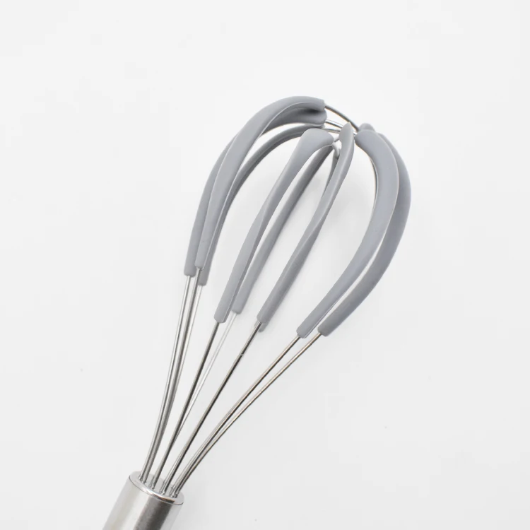 Ручной венчик для яиц из нержавеющей стали с силиконовым скребком ручной взбивания инструменты кухонные аксессуары