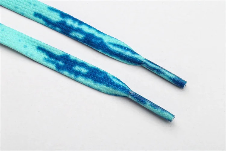2022  Flat weave Double thickness wear resi elastic camouflage print shoelaces rainbow shoe laces
