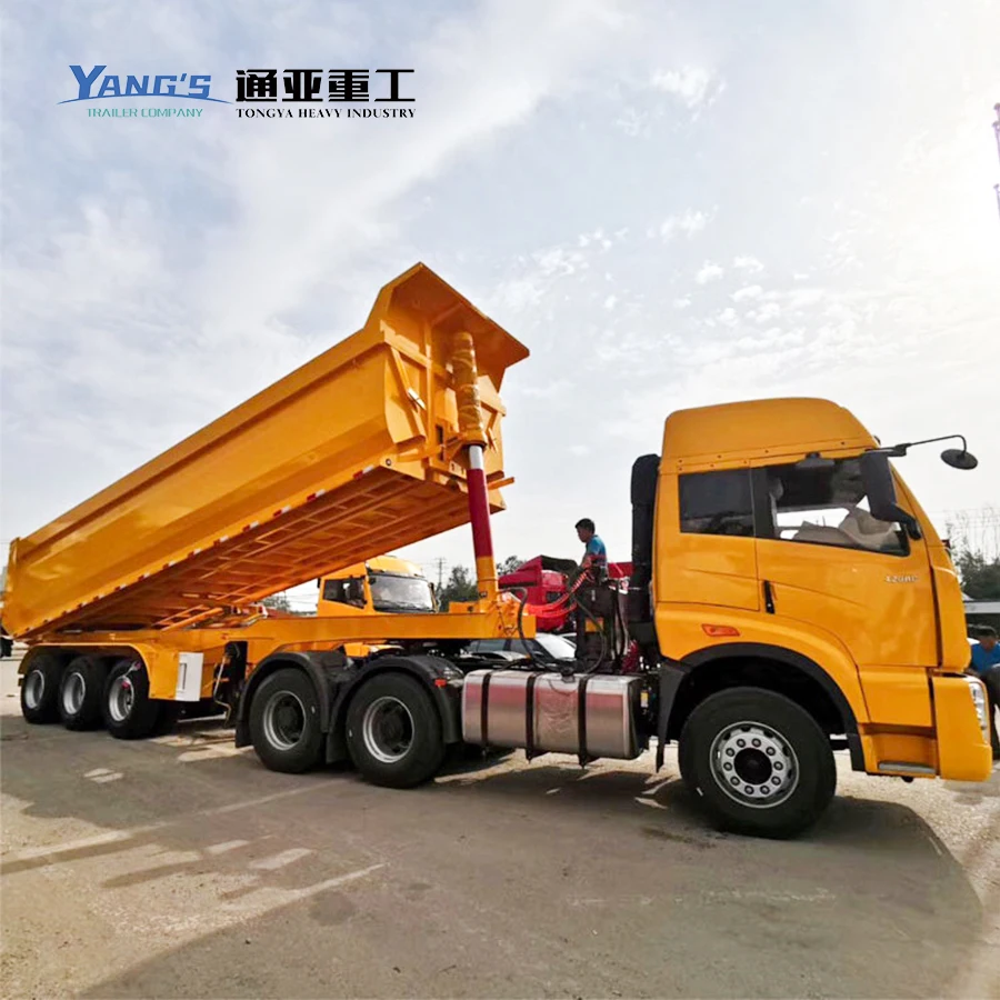 Heavy Duty 48 Feets 25 40 60 Cubic Meter 20 30 35 45 70 100 Ton Dump Semi Tipper Trailer