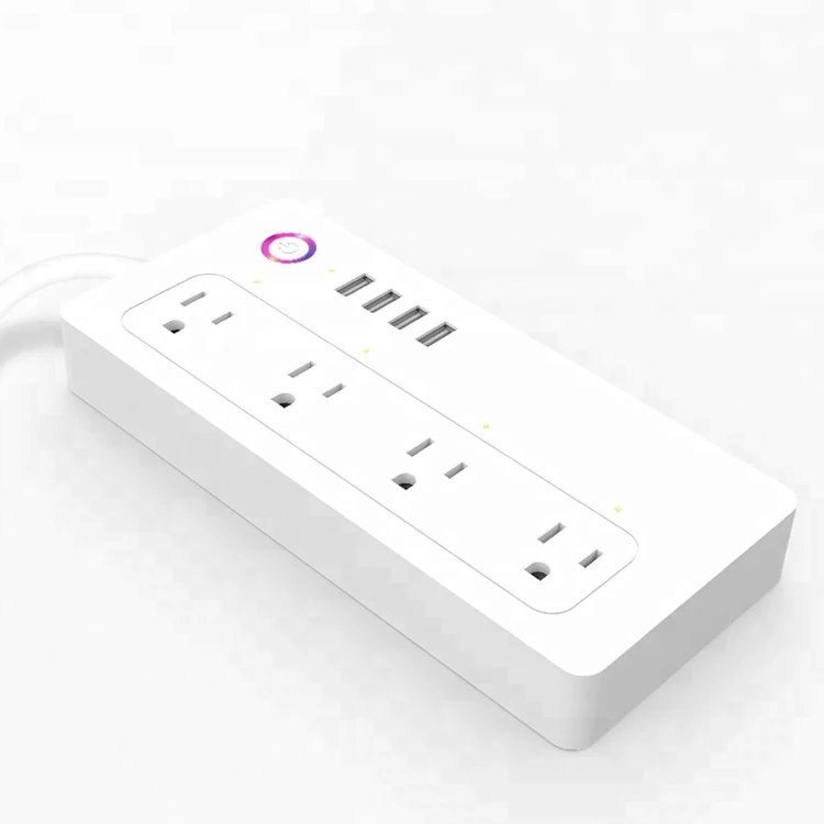 Smart Home Wifi Plug Smart Life App Timer Remote Control Switch EU UK US 4gang Wifi Power Strip With 4 Fast Charge USB