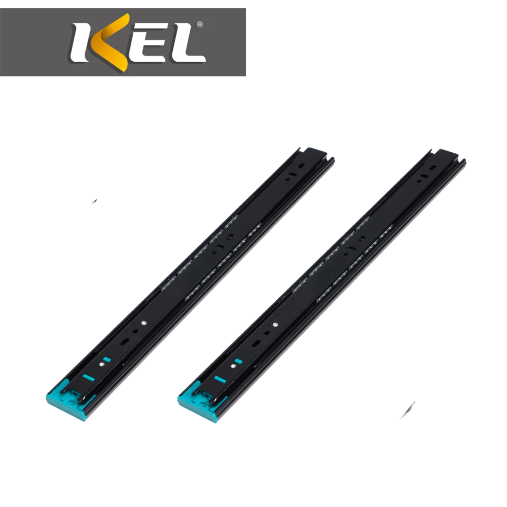 45mm full extension soft close telescopic channel ball bearing steel channel drawer slides