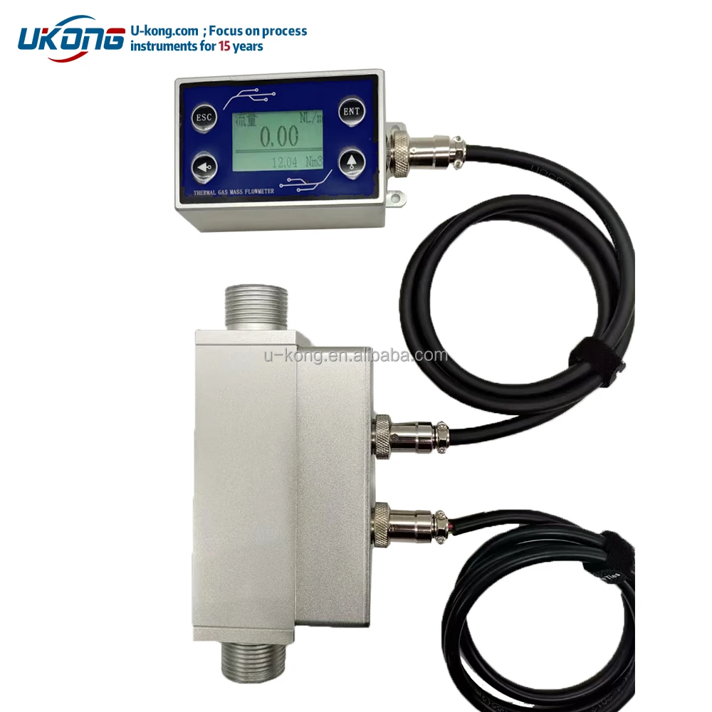 Monitor the air nitrogen oxygen argon carbon dioxide and other dry clean non-corrosive gases Thermal mass flowmeter display