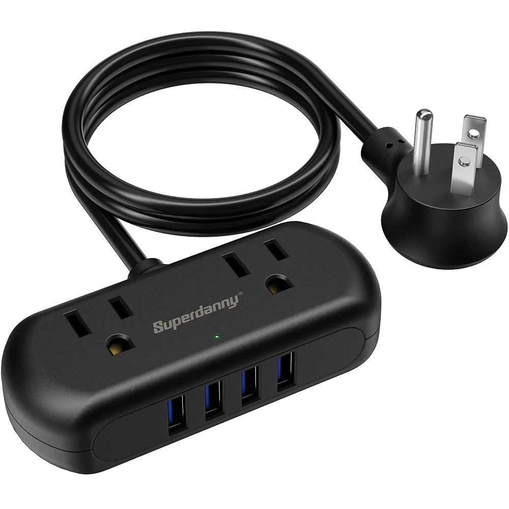 Новое поступление универсальный Удлинительный шнур 2 розетки переменного тока защита от перенапряжения электрическая вилка USB плата питания