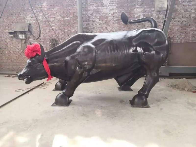 wall Street Bronze animal bull OX Statue outdoor sculpture