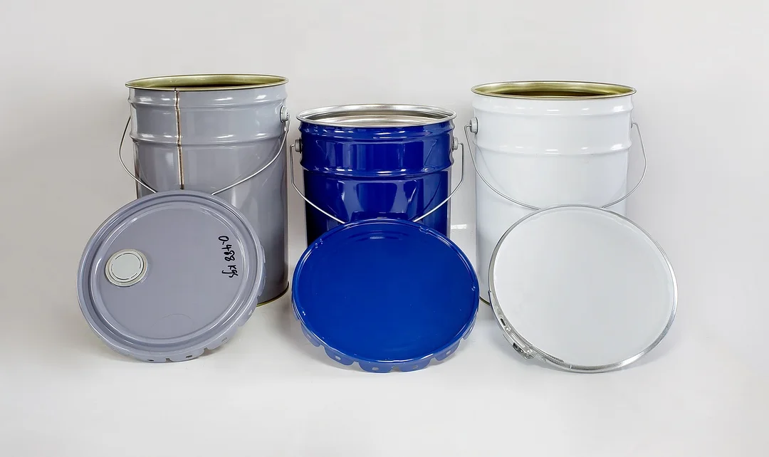 premium quality 5 gallon metal steel tin bucket pail drum container can with lid cover